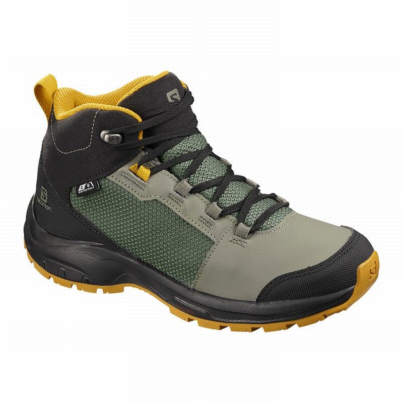 SALOMON OUTWARD CLIMASALOMON™ WATERPROOF Philippines - Kids' Hiking Shoes - Grey/Black | 416038-PMC